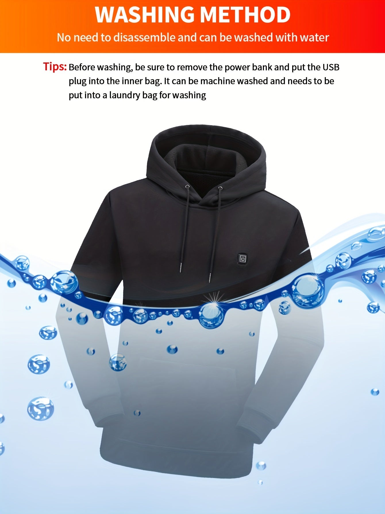 Heated Hoodie with 7 Heating Zones