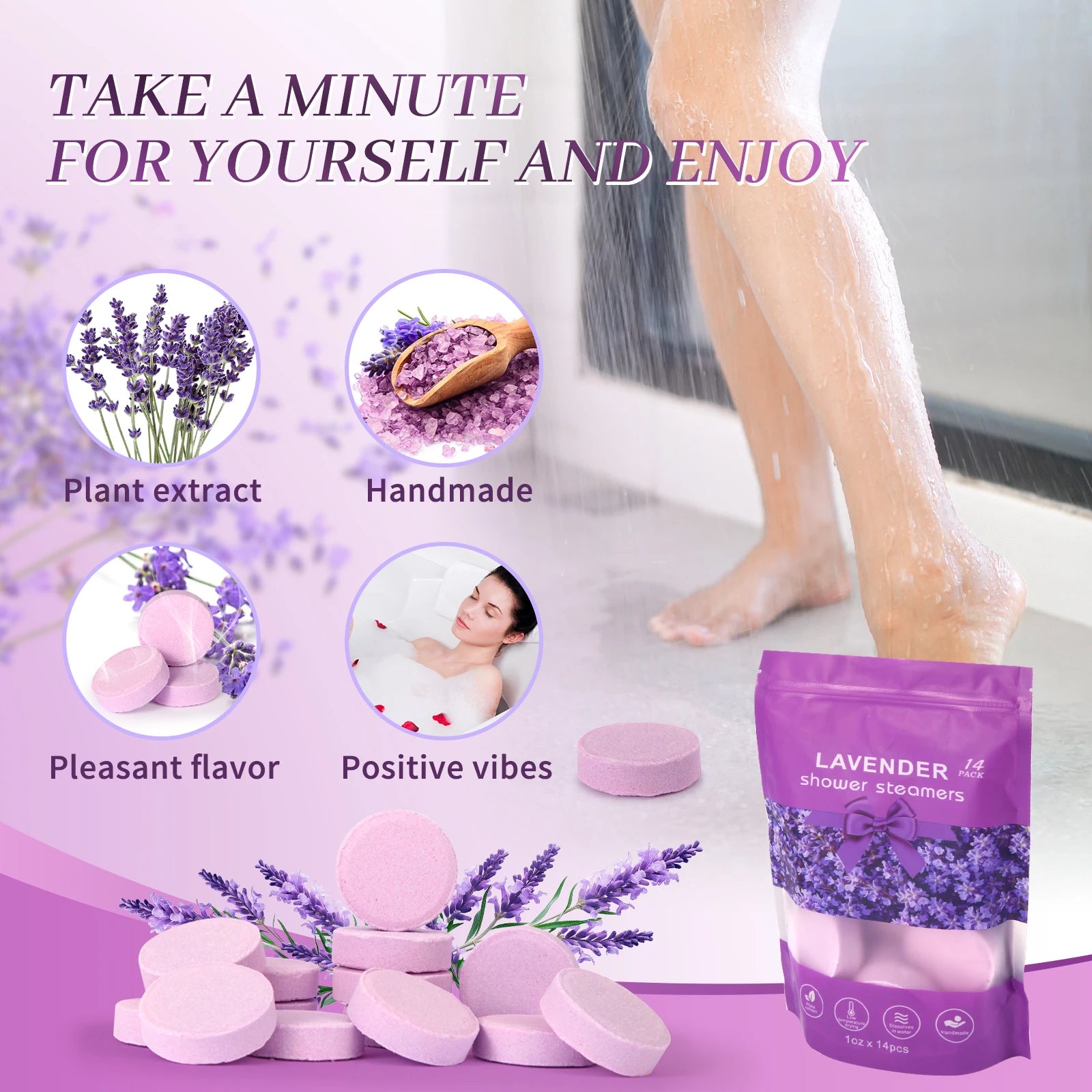 Lavender Shower Bomb Tablets