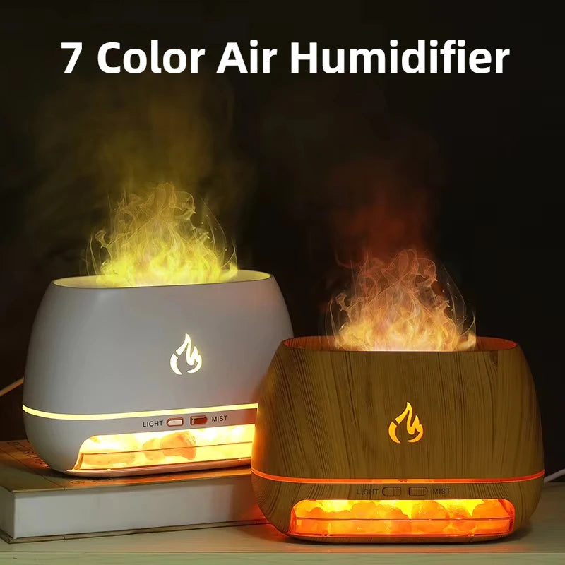 3D Flame Salt Stone Humidifier