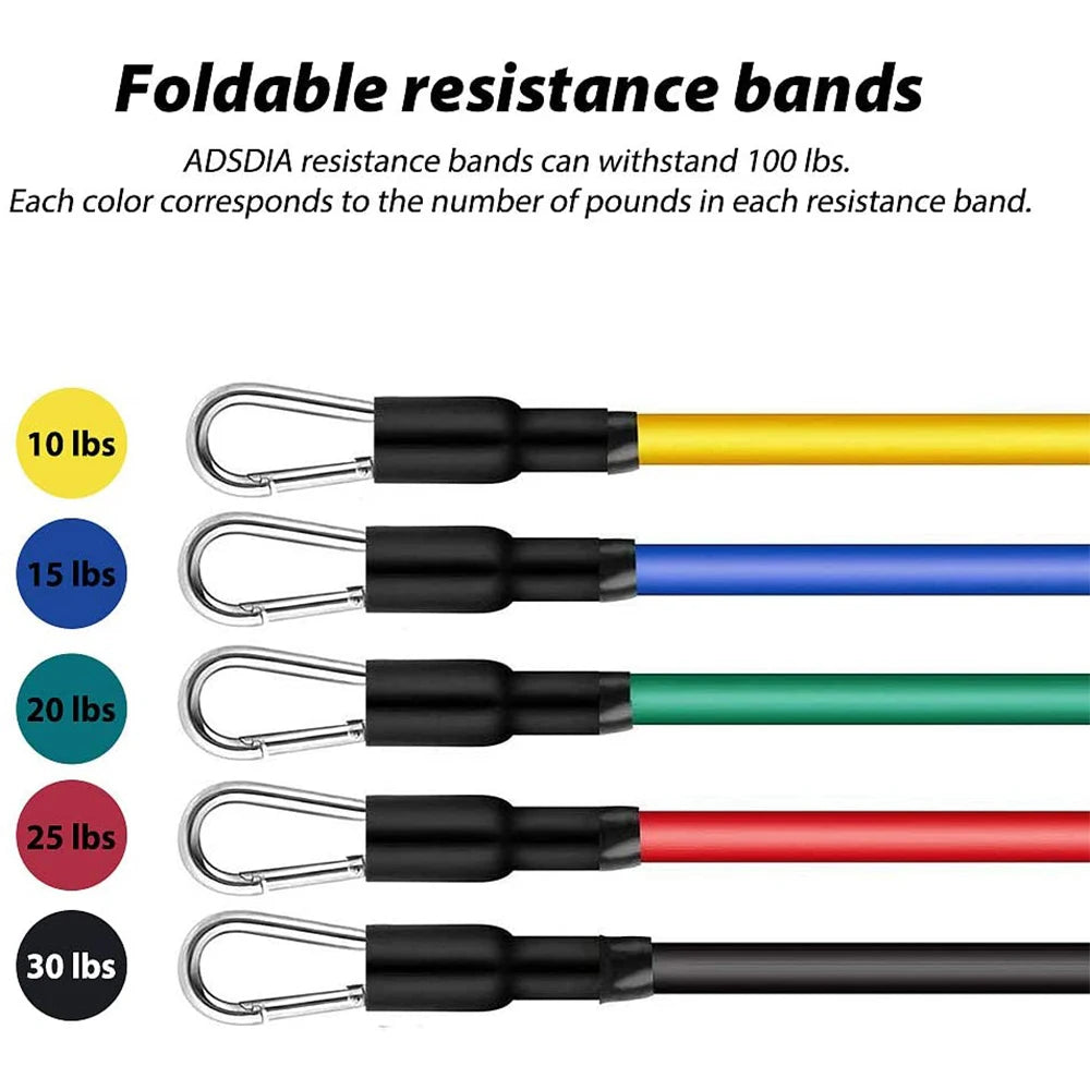 11PCS Elastic Resistance Bands Set